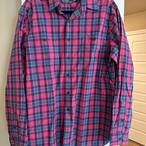 Men's Pink and Blue Polo